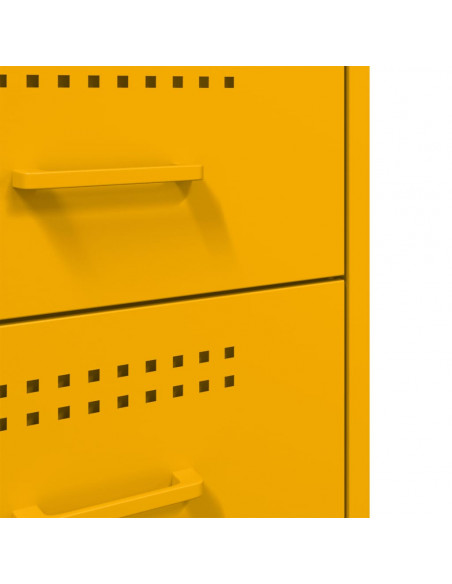Comodini 2pz Giallo Senape 36x39x68cm Acciaio Laminato a Freddo