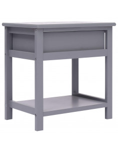 Comodini 2pz Grigi 40x29x42 cm in Legno di Paulonia