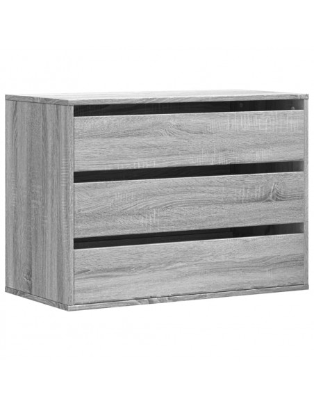 Cassettiera Angolare Grigio Sonoma 80x41x58cm Legno Multistrato