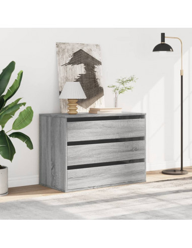 Cassettiera Angolare Grigio Sonoma 80x41x58cm Legno Multistrato