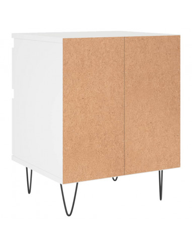 Comodini 2pz Bianchi 40x35x50 cm in Legno Multistrato