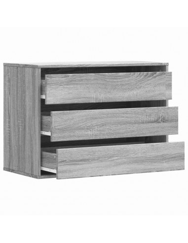 Cassettiera Angolare Grigio Sonoma 80x41x58cm Legno Multistrato