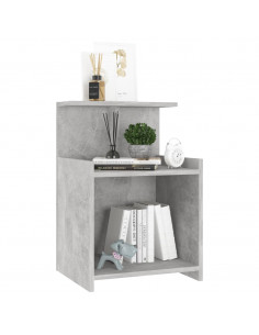 Comodini 2pz Grigio Cemento 40x35x60 cm in Legno Multistrato