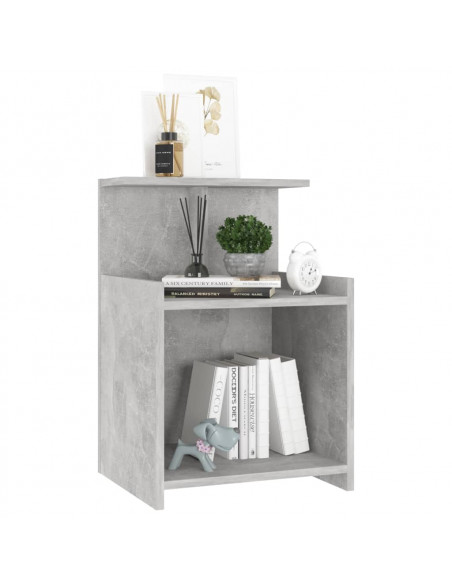 Comodini 2pz Grigio Cemento 40x35x60 cm in Legno Multistrato