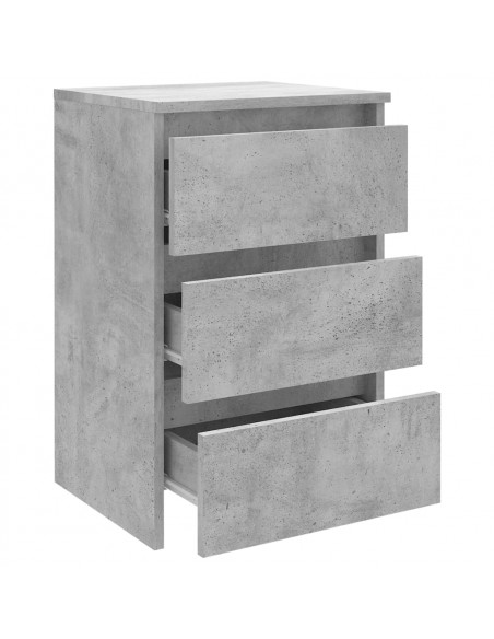 Comodini 2pz Grigio Cemento 40x35x62,5 cm in Legno Multistrato