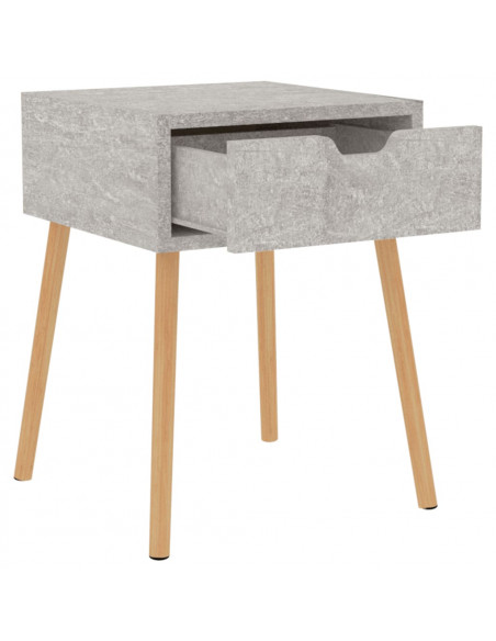 Comodini 2pz Grigio Cemento 40x40x56 cm in Legno Multistrato