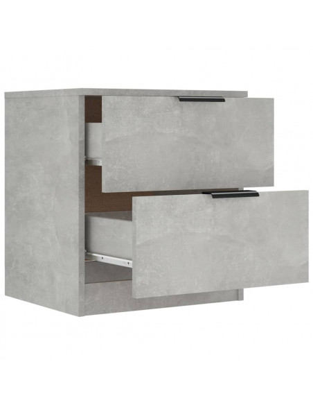 Comodini 2pz Grigio Cemento in Legno Multistrato