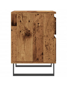 Comodini 2pz Legno Antico 40x35x50 cm in Legno Multistrato