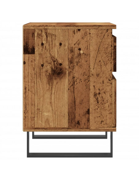 Comodini 2pz Legno Antico 40x35x50 cm in Legno Multistrato