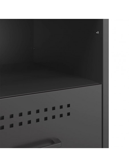 Comodini 2pz Neri 36x39x50,5cm in Acciaio Laminato a Freddo