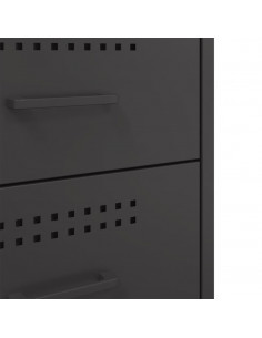 Comodini 2pz Neri 36x39x68 cm in Acciaio Laminato a Freddo