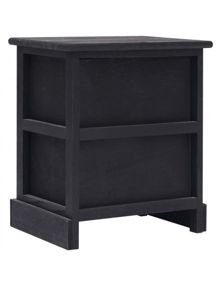 Comodini 2pz Neri 38x28x45 cm in Legno di Paulonia