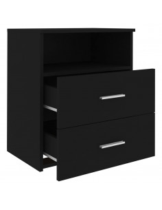 Comodini 2pz Neri 50x32x60 cm