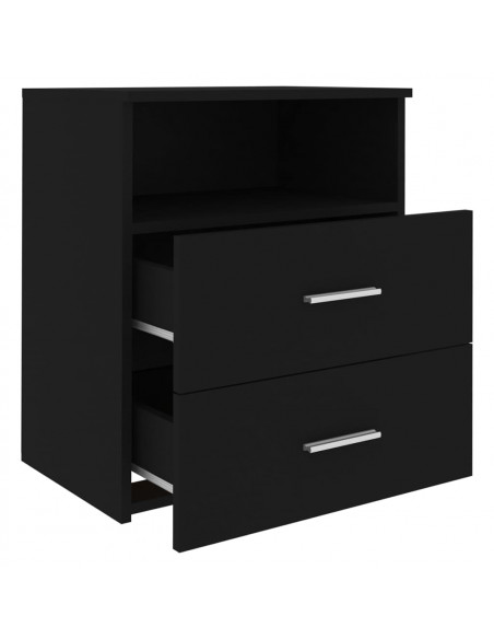 Comodini 2pz Neri 50x32x60 cm
