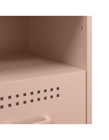 Comodini 2pz Rosa 36x39x50,5cm in Acciaio Laminato a Freddo