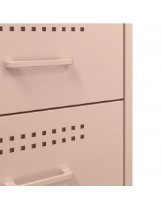 Comodini 2pz Rosa 36x39x68cm in Acciaio Laminato a Freddo