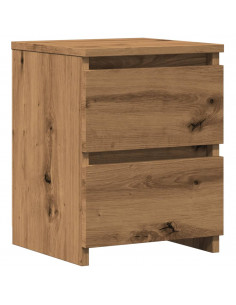 Comodini 2pz Rovere Artigianale 30x30x40cm in Legno Multistrato
