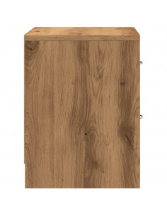 Comodini 2pz Rovere Artigianale 40x30x40 cm in Truciolato