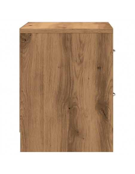 Comodini 2pz Rovere Artigianale 40x30x40 cm in Truciolato