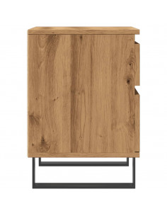 Comodini 2pz Rovere Artigianale 40x35x50 cm Legno Multistrato