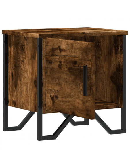 Comodini 2pz Rovere Fumo 40x30x40 cm in Truciolato