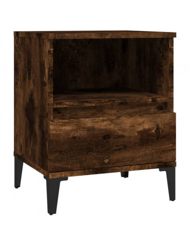 Comodini 2pz Rovere Fumo 40x35x50 cm