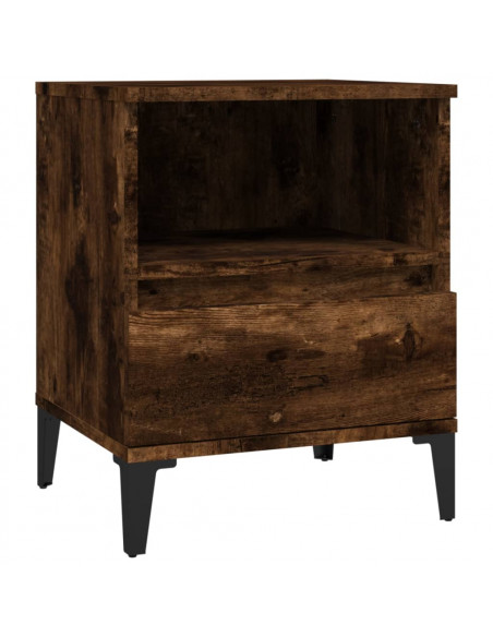 Comodini 2pz Rovere Fumo 40x35x50 cm