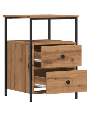 Comodini 2pz Rovere Artigianale 34x35,5x50 cm Legno Multistrato