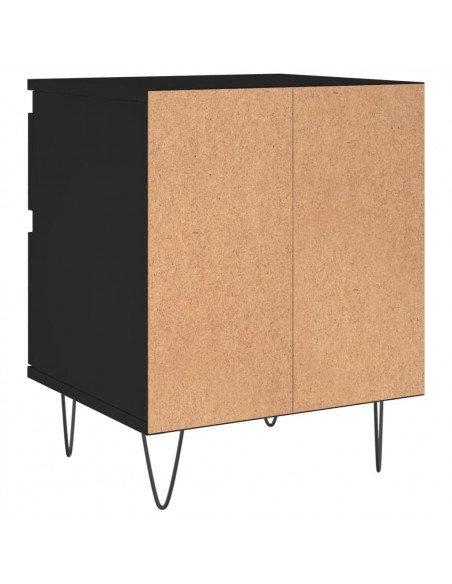 Comodini 2pz Neri 40x35x50 cm in Legno Multistrato