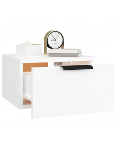 Comodini a Muro 2 pz Bianchi 34x30x20 cm