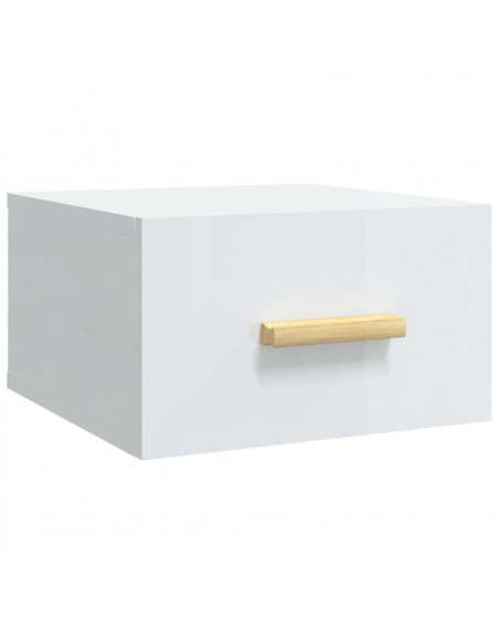 Comodini a Muro 2 pz Bianco Lucido 35x35x20 cm