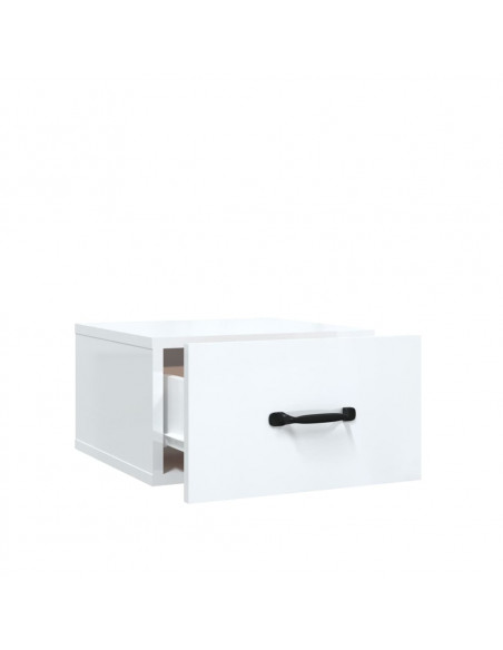 Comodini a Muro 2 pz Bianco Lucido 35x35x20 cm
