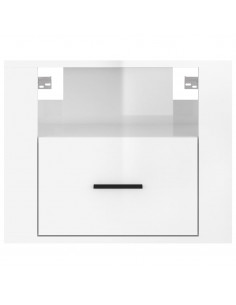 Comodini a Muro 2 pz Bianco Lucido 50x36x40 cm
