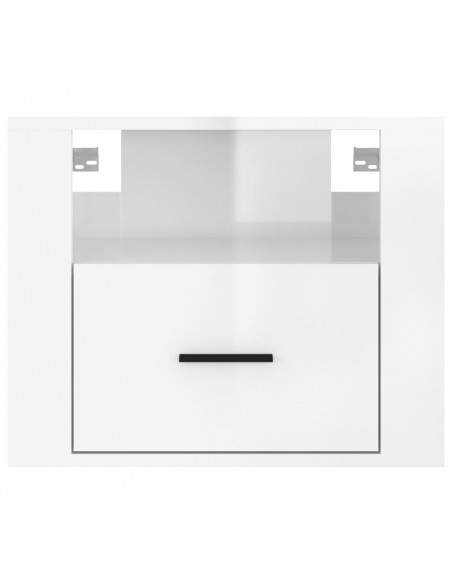 Comodini a Muro 2 pz Bianco Lucido 50x36x40 cm