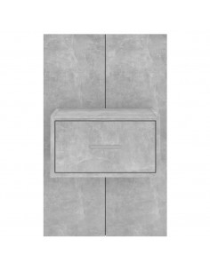 Comodini a Muro 2 pz Grigio Cemento