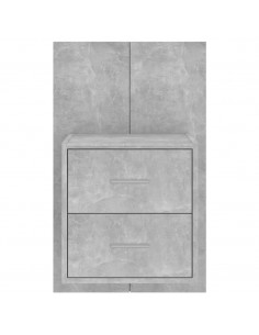 Comodini a Muro 2 pz Grigio Cemento