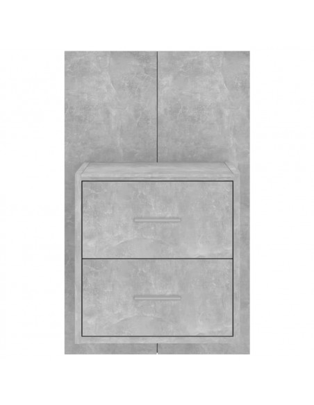 Comodini a Muro 2 pz Grigio Cemento