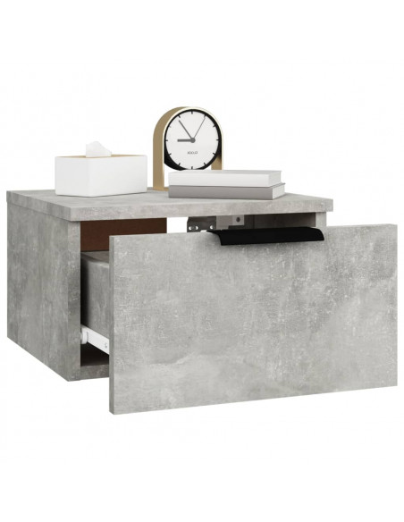 Comodini a Muro 2 pz Grigio Cemento 34x30x20 cm