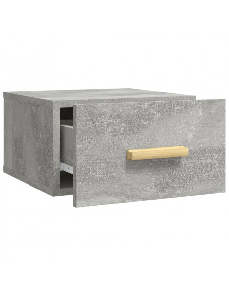 Comodini a Muro 2 pz Grigio Cemento 35x35x20 cm