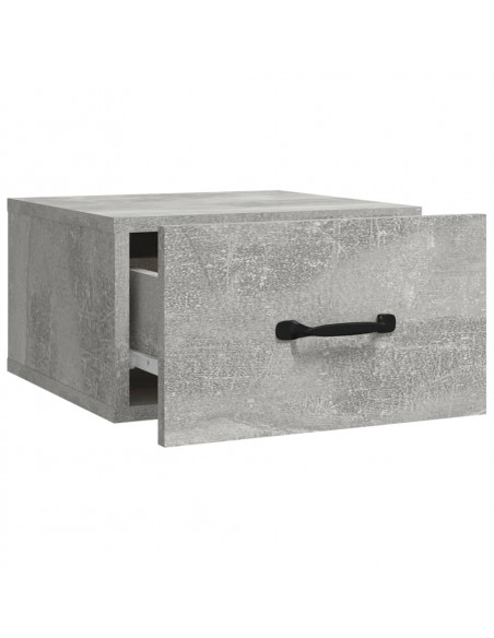Comodini a Muro 2 pz Grigio Cemento 35x35x20 cm