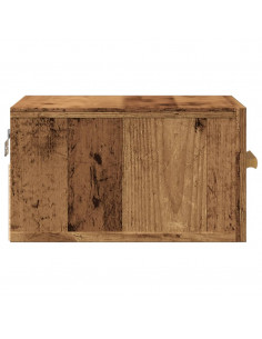 Comodini a Muro 2 pz Legno Antico 35x35x20 cm