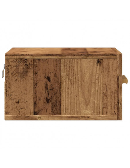 Comodini a Muro 2 pz Legno Antico 35x35x20 cm