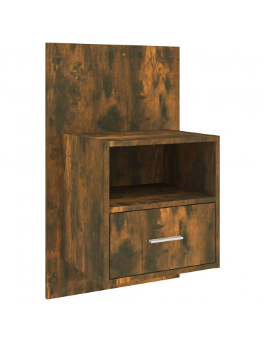 Comodini a Muro 2 pz Rovere Fumo