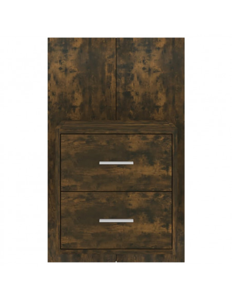 Comodini a Muro 2 pz Rovere Fumo