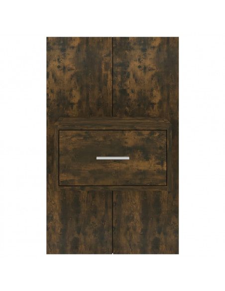 Comodini a Muro 2 pz Rovere Fumo