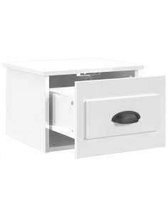 Comodini a Parete 2 pz Bianco Lucido 41,5x36x28 cm