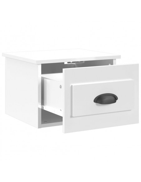 Comodini a Parete 2 pz Bianco Lucido 41,5x36x28 cm
