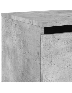 Comodini a Parete con Luci LED 2 pz Grigio Cemento