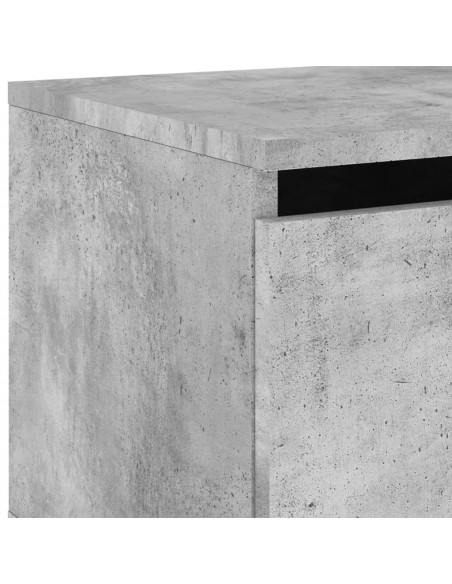 Comodini a Parete con Luci LED 2 pz Grigio Cemento