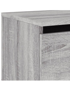 Comodini a Parete con luci LED 2 pz Grigio Sonoma